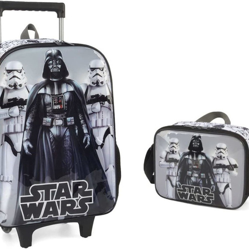 Kit Mochila Rodinha Star Wars Darth Stormtrooper Br Original