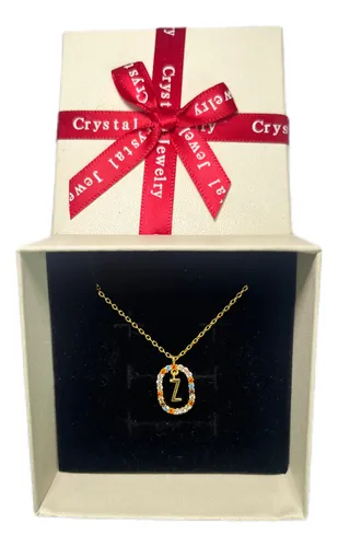 comprar Collares Mujer Inicial Letras Ovaladas Baño Oro 18k Circonit