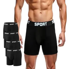 4 Pack Bóxers Largos Liso Transpirable Algodón Hombre Trusas