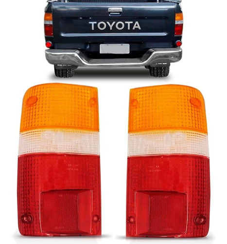 Lente Lanterna Traseira Hilux 1992 Até 2001 4x4/4x2 Tricolor