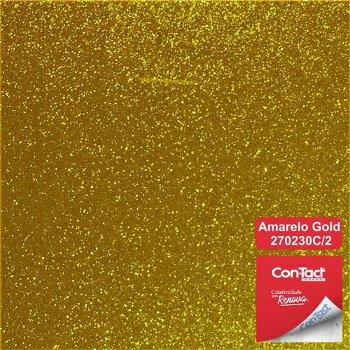 Papel Contact Glitter Adesivo De Parede Colorido 2m X 45cm Cor Amarelo Gold 270230C_2