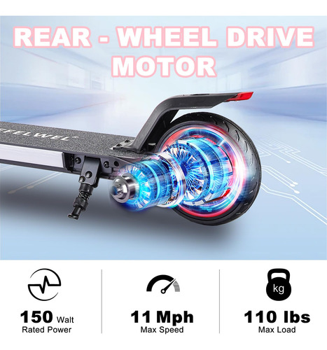 Patinete Eléctrico Niños 150w Pantalla Led Freno Electrónico