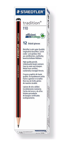 Lapiz Lapices Negro Staedtler Tradition 110 8b X 12 Unidades