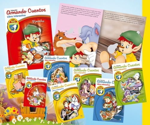 * 4 Armando Cuentos * Blancanieve Pinocho Caperucita Sticker