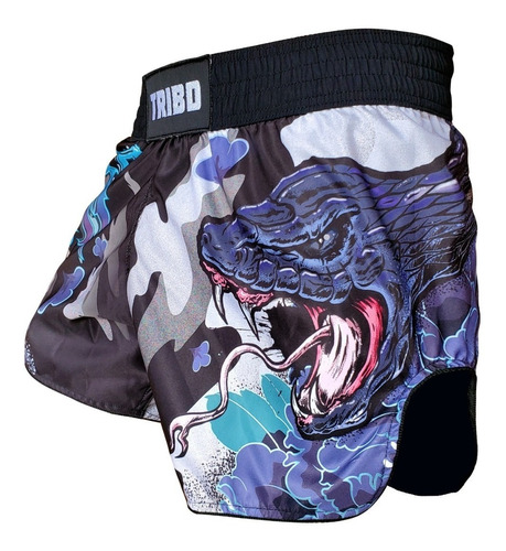 Short De Muay Thai Tribo Black Mamba Kick Mma Thai 