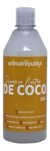 Shampoo Neutro De Óleo De Coco- Animal Republik 500ml
