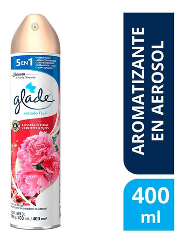 Aromatizante En Aerosol Glade Alegría Floral Y Frutos Rojos 400ml