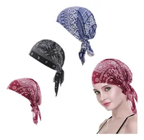 Comprar 3 Turbante Oncológico Alopecia Adorno Cabeza Chifón