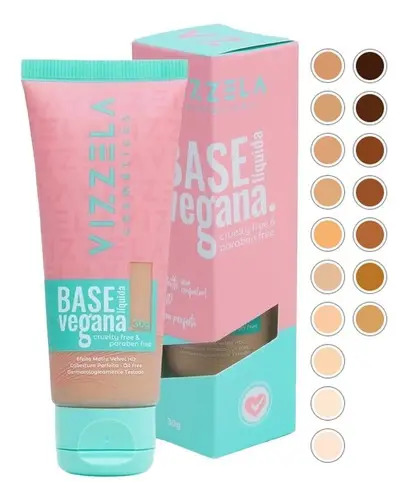 Base Líquida Matte Vegana 30g - Vizzela - Alta Cobertura Tom 07