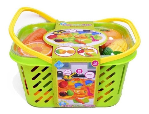 Canasta Con Frutas 20 Piezas Con Velcro Art 7303 Loonytoys