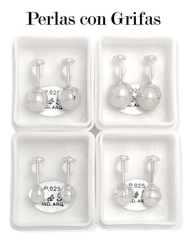Imagen 6 de 7 de Aros Abridores Plata 925 Con Perlas