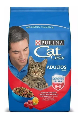 Alimento Cat Chow Defense Plus Multiproteína para gato adulto sabor carne en bolsa de 15kg