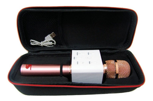 Imagen 3 de 5 de Microfono Karaoke Q7 Bluetooth Parlante Usb Efecto Bateria