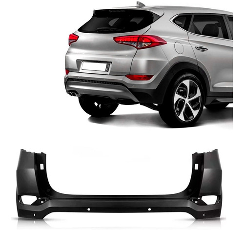 Parachoque Traseiro New Tucson 16 A 20 Superior Furo Sensor