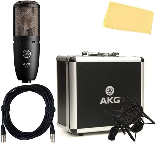 Micrófono Akg P220 Condensador Cardioide Negro Con Accesorio