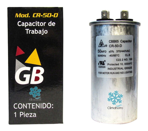 Capacitor De Trabajo 50 Mfd +- 5% 370-440v Aire Acondicionad