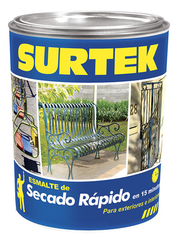 12 Pza Esmalte De Secado Rápido 250 Ml Color Negro Surtek