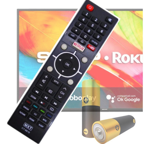 Controle Remoto Compatível Tv Semp Toshiba Led Smart Netflix