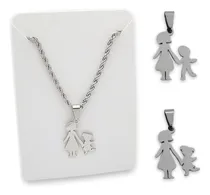 Comprar Cadena Y Dije Mamá Hijos Niña Niño Acero Quirúrgico Regalo