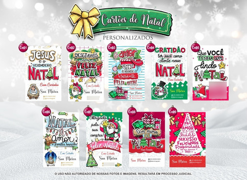 Cartão De Natal Fim De Ano Personalizado Agradecimento 50uni