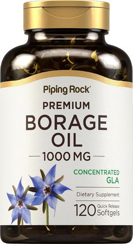 Piping Rock Cápsulas Blandas De Aceite De Borraja | 1000 Mg Sin Sabor