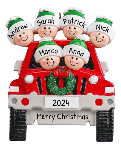 Adornos De Navidad Personalizados Para Familia De 6 Pulgadas