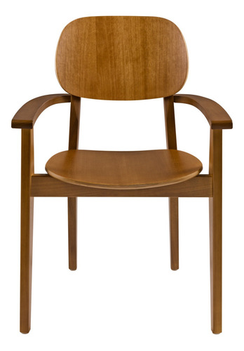 Cadeira de jantar Tramontina London com braços, estrutura de cor  amêndoa, 1 unidade