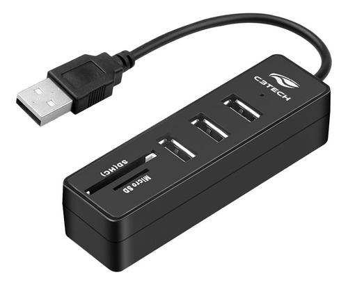 Hub Usb 2.0 5 Portas Hu-l200bk C3 Tech