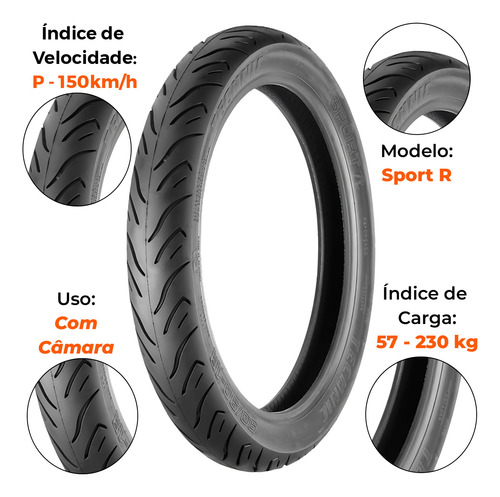 Kit Pneu Nxr Bros 150 90/90-18 + 275-18 C/ C Technic