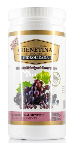 Grenetina Hidrolizada Sabor Uva 100% Natural 500 Grs Pretty 