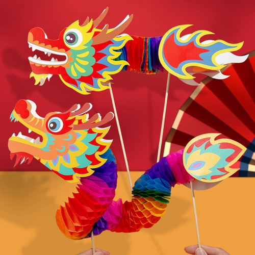 Brinquedo De Dragão De Papel Com Leite Chinês, 4 Unidades