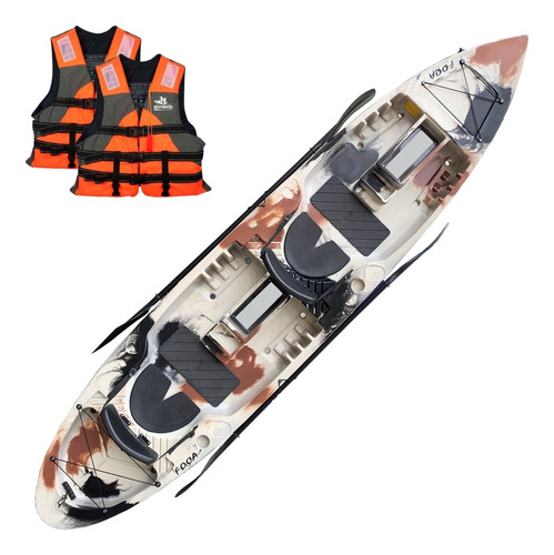 Kayak Caiaker New Foca 2 Plz Estable + Chalecos Aventureros
