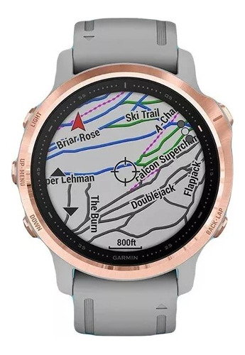 Garmin Fenix 6s Zafiro Rose Gold Correa Silicona Gris 42mm
