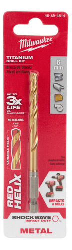 Broca De Titanio Shockwave De 6mm Milwaukee 48894814