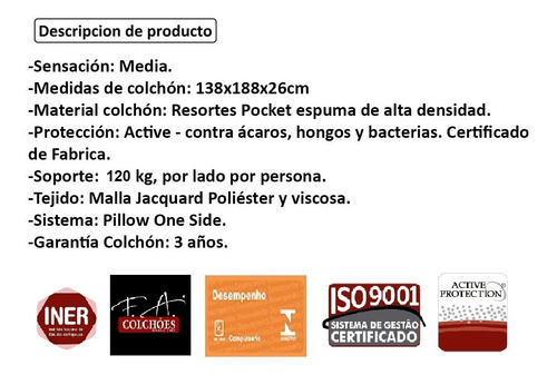 Imagen 3 de 9 de Sommier Cama Baúl 2 Plazas + Colchón Resortes Pocket 120 Kg