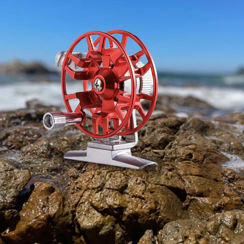 Carrete De Pesca Con Mosca, Diseño Innovador, Rojo