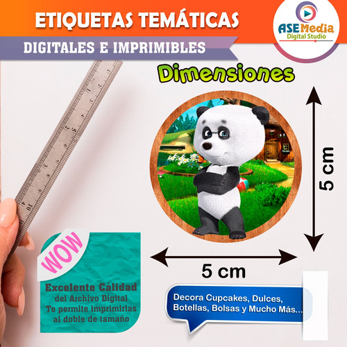 Etiquetas Imprimibles Cualquier Temática Cupcakes Adhesivas Masha Y El Oso