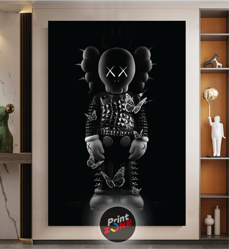 Cuadro Kaws Artístico Canvas Grueso Ckw6 140x90 Color Multicolor