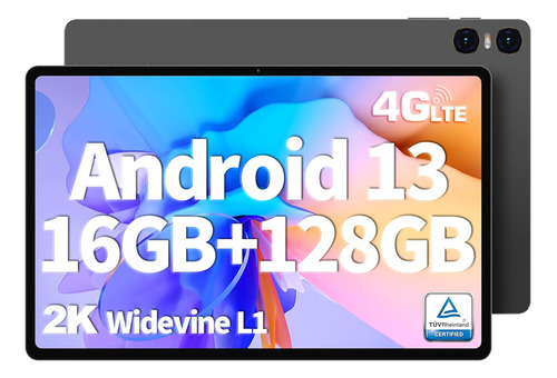 Tablet Teclast T40HD 10.4" con red móvil 128GB gris y 16GB de memoria RAM,4G LTE+5G WiFi,Tablet 2K/7200mAh/13MP Cámara/BT5.0/GPS/Face ID/OTG/Type-C/3.5mm Jack/Tablet Widevine L1