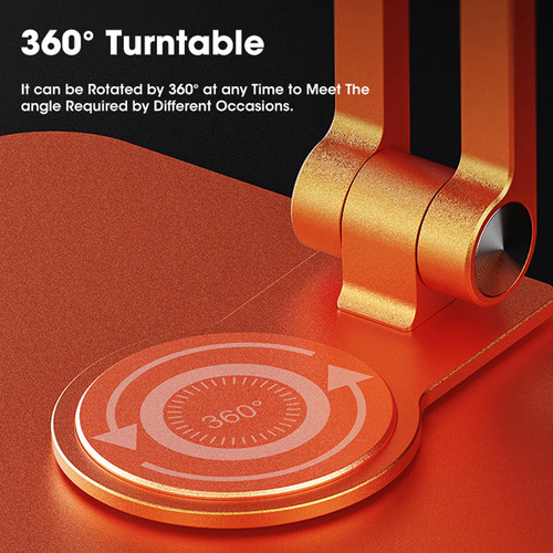 Soporte Plegable Para Tableta 360 ° Rotación Manos Naranja