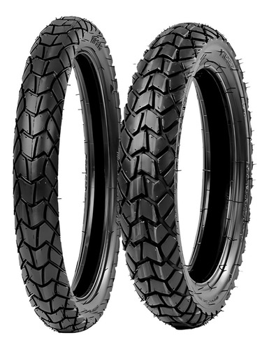Kit Pneu Nxr 125 Bros 90-90-19 + 110-90-17 C/ Câmara Maggion