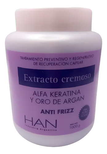 Mascara Keratina Y Argan X 1kg Baño De Crema Nutricion Han