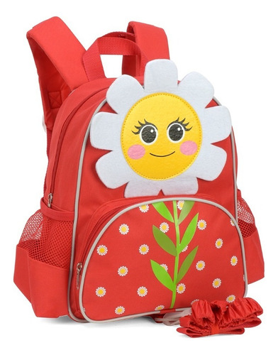 Mochila Bichinhos Pequena Is33843bc-vm Com Quia Cor Vermelho Desenho do tecido Flor