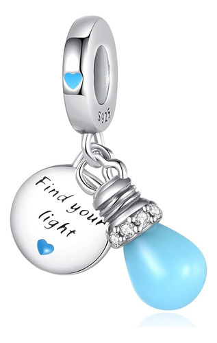 Alstade Night Glow Bulb Dhang Charm 925 Sterling Silver Char