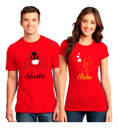 Par De Poleras Pololos/novios/enamorados Silvestre Y Piolín 