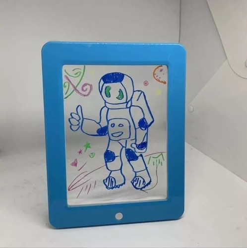 Lousa Magica Com Led Tablet Infantil Com Canetinha Que Apaga