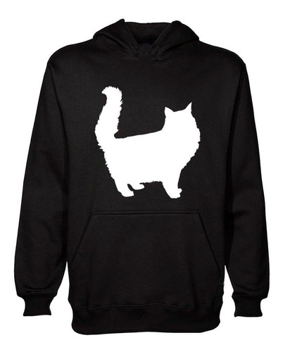 Buzo Canguro Gato Persa Silueta Vector Hoodie