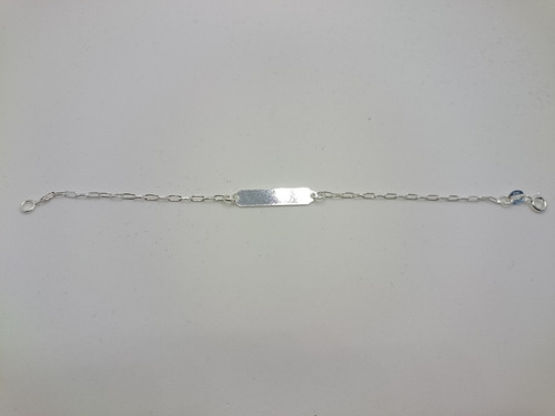 Pulseira Chapa Infantil Prata 925 Cx Presente Vermelha