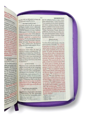 Imagen 5 de 10 de Biblia Reina Valera 1960 Letra Grande Cierre Lila Boreal
