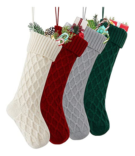 Lomohoo Navidad Stockings 3 Pack Grande Tamaño Cable Qqqbh